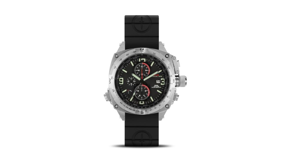 Cobra 44mm Silver Titanium Case, Black Dial, Black Rubber II