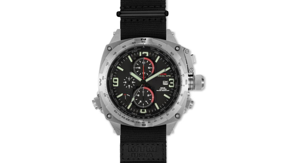 Cobra 44mm Silver Titanium Case, Black Dial, Nylon Black