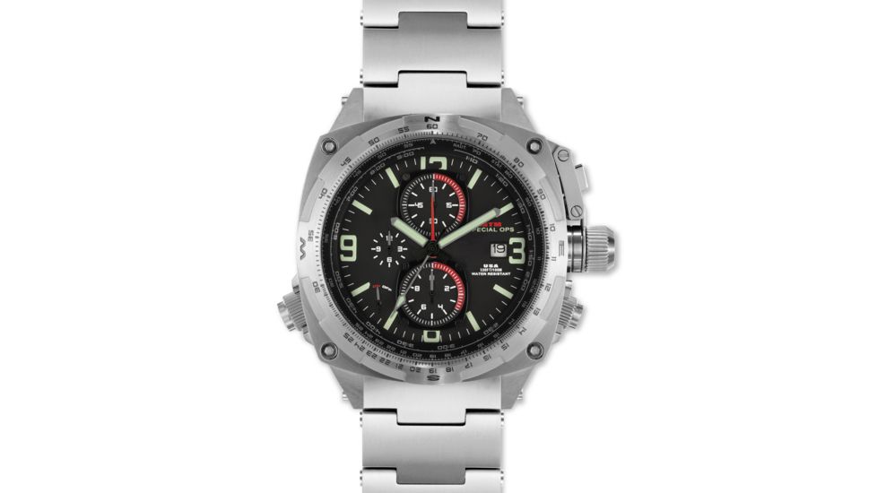 Cobra 44mm Silver Titanium Case, Black Dial, Titanium Band