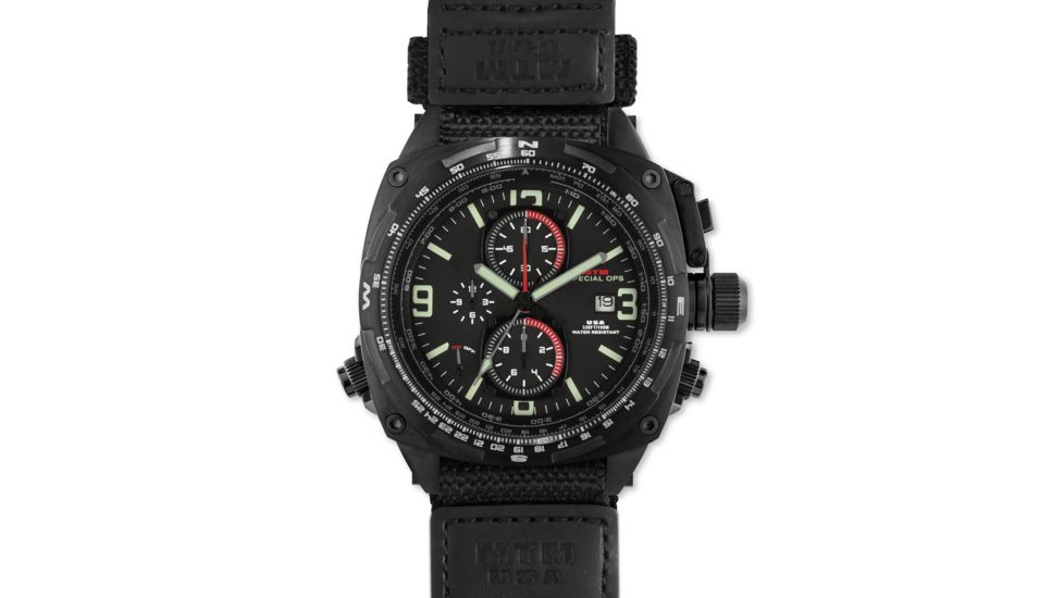 Cobra 47.5mm Black Titanium Case, Black Dial, Ballistic Velcro I Band