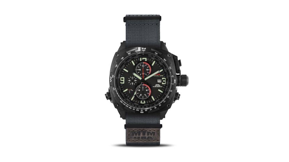 Cobra 47.5mm Black Titanium Case, Black Dial, Grey Nylon Band
