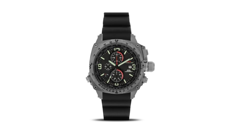 Cobra 47.5mm Grey Titanium Case, Black Dial, Black Rubber 1 Band