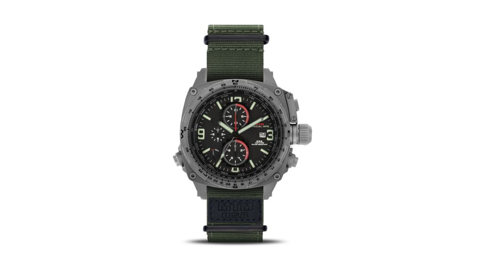 Cobra 47.5mm Grey Titanium Case, Black Dial, Nylon Green Band