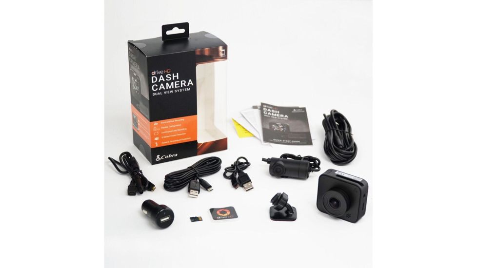 Cobra Dual View Dash Cam w/ Driver Alert System, Black, DASH2216D