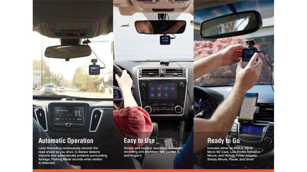Cobra Dual View Dash Cam w/ Driver Alert System, Black, DASH2216D