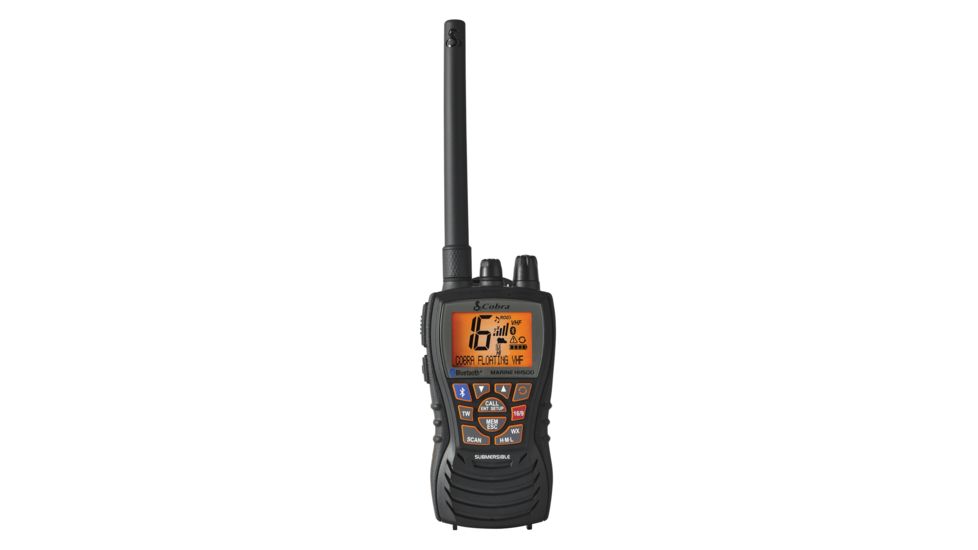 Cobra MR HH500 FLT BT6 Watt Floating VHF Radio with Bluetooth Wireless Technology &amp; Rewind-Say-Again, Black/Gray, MR HH500 FLT BT