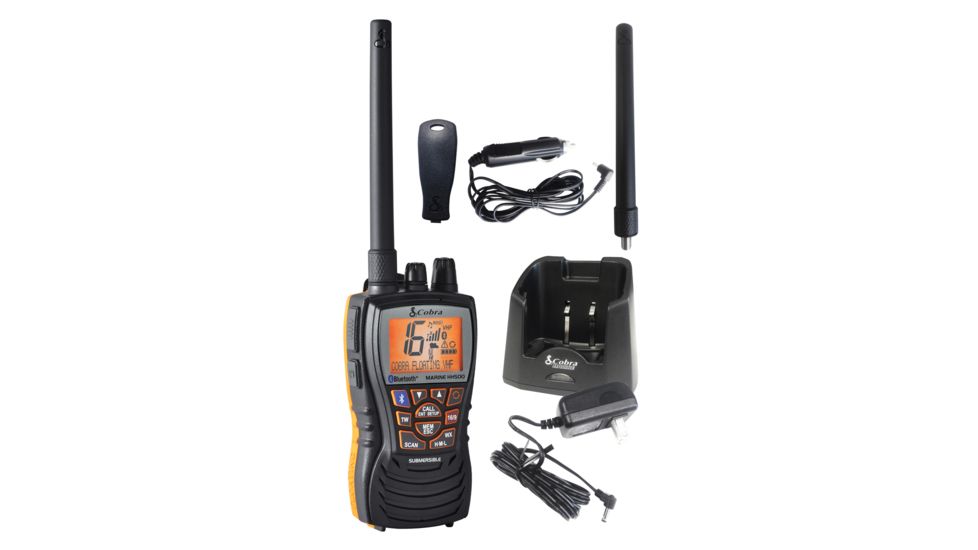 Cobra MR HH500 FLT BT6 Watt Floating VHF Radio with Bluetooth Wireless Technology &amp; Rewind-Say-Again, Black/Gray, MR HH500 FLT BT