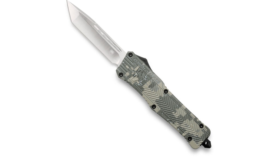 CobraTec Knives Large CTK-1 OTF Automatic Folding Knife, 3.75 in, D2 Steel, Tanto Blade, Aluminum Alloy, Digital Army Camo Handle, LADCCTK-1LTNS