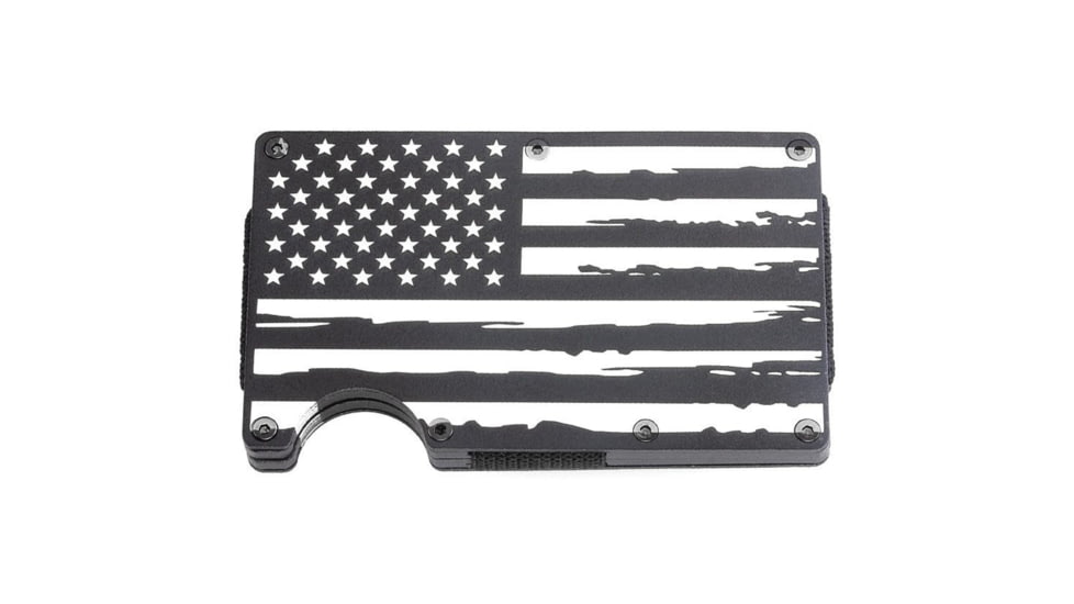 CobraTec American Flag Wallet Aluminum RFID w/Money Clip Black, 1410246