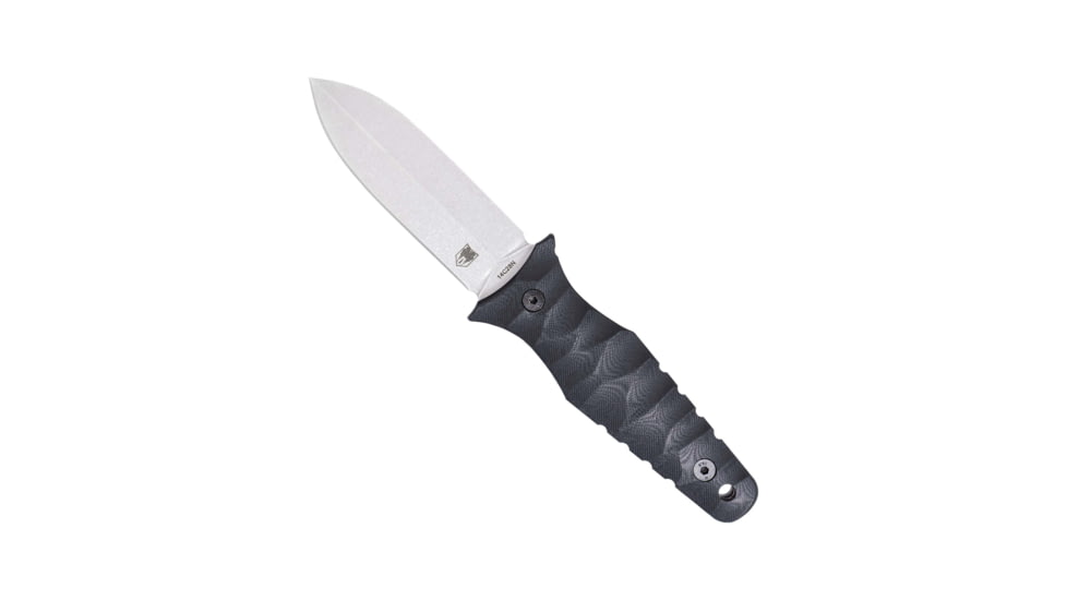 CobraTec Knives Claymore Single Blade Fixed Blade Knife, Satin Stonewash, 4 in, 14C28N, Dagger Blade, G-10, Black, CTCLMDAGFESSW