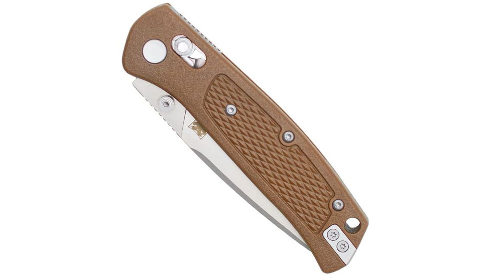 CobraTec Knives EDC Scout Button Lock Automatic Folding Knife, 3.12in, VG10, Drop Point, Grivory Mocha Handle, CTSCTGRVMCHBAR