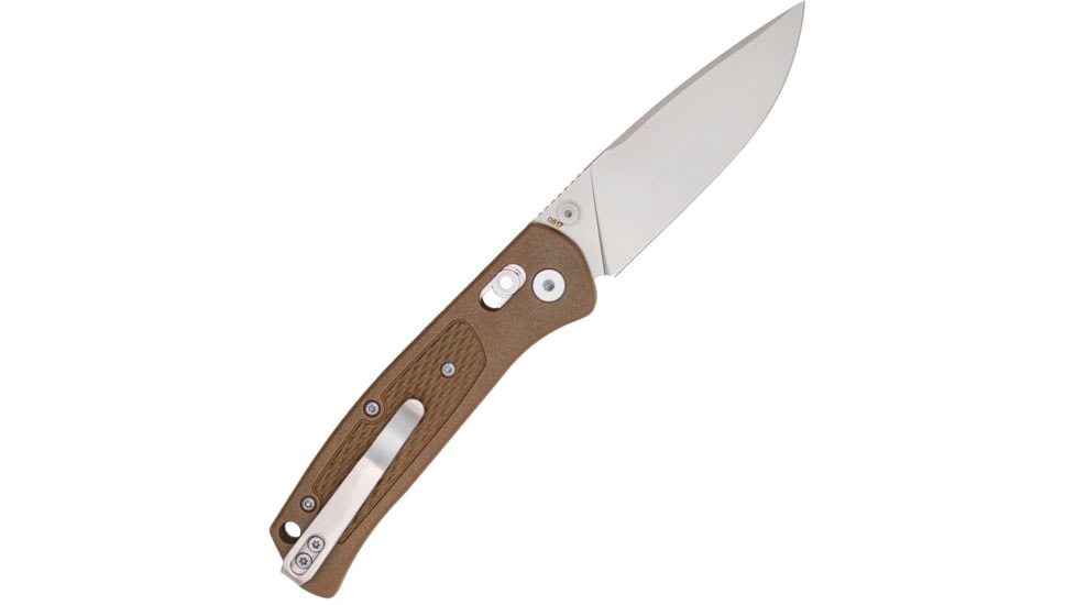CobraTec Knives EDC Scout Button Lock Automatic Folding Knife, 3.12in, VG10, Drop Point, Grivory Mocha Handle, CTSCTGRVMCHBAR