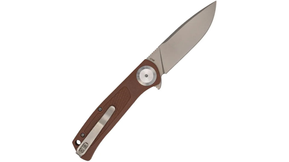 CobraTec Knives EDC Scout Button Lock Automatic Folding Knife, 3.125 in, VG10, Drop Point, Grivory, Mocha, CTSCTGRVMCHBL