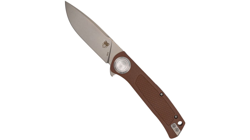 CobraTec Knives EDC Scout Button Lock Automatic Folding Knife, 3.125 in, VG10, Drop Point, Grivory, Mocha, CTSCTGRVMCHBL