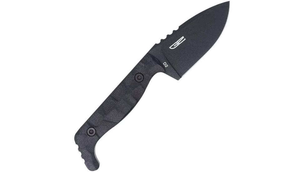 CobraTec Knives Kingpin S Fixed Blade Knife, 3.25 in, D2 Steel, Drop Point, G-10, Black Handle, CTKPSBLK