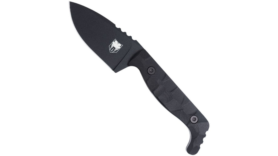 CobraTec Knives Kingpin S Fixed Blade Knife, 3.25 in, D2 Steel, Drop Point, G-10, Black Handle, CTKPSBLK