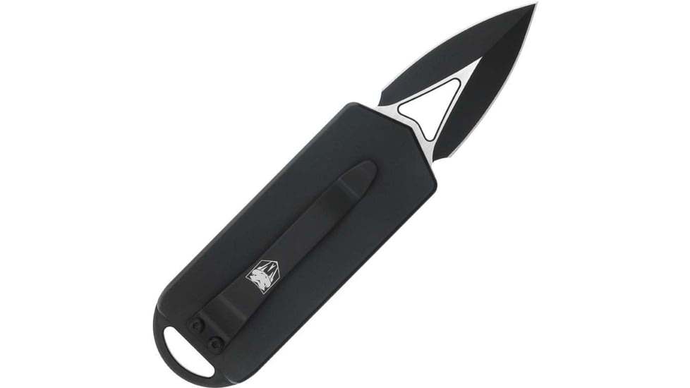 CobraTec Knives ASP OTF Automatic Folding Knife, 1.94 in, D2 Steel, Plain Dagger Blade, Black Aluminum Handle, CTASPBLK