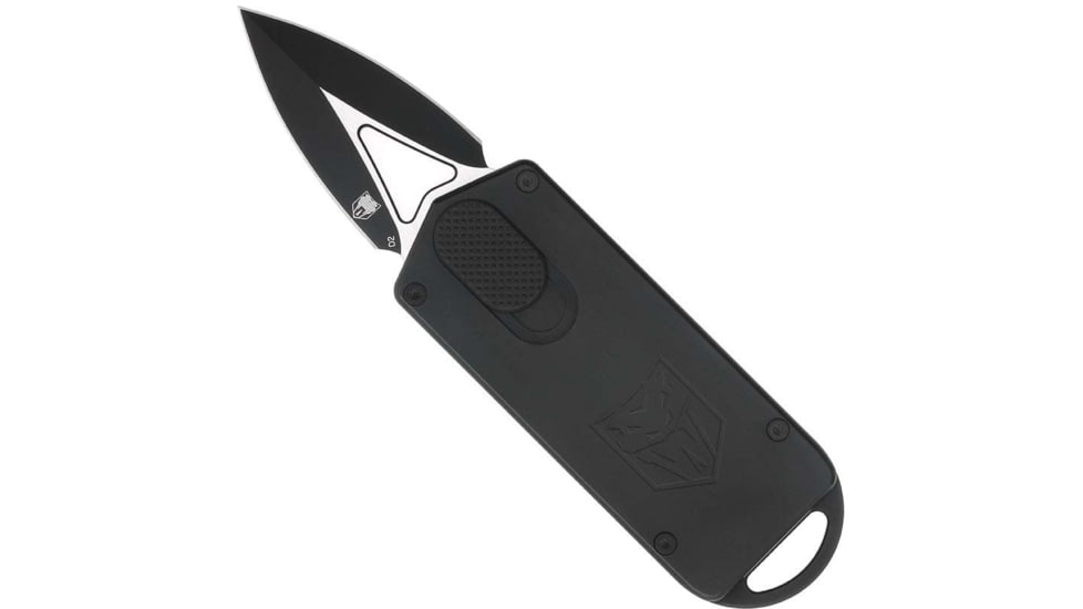 CobraTec Knives ASP OTF Automatic Folding Knife, 1.94 in, D2 Steel, Plain Dagger Blade, Black Aluminum Handle, CTASPBLK
