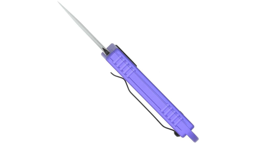 CobraTec Knives ASP 1.94 OTF Dagger Plain D2 Steel Blade, 3.31 Purple Aluminum Handle, CTASPPUR
