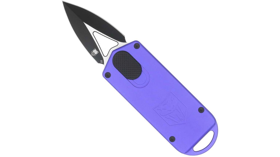 CobraTec Knives ASP 1.94 OTF Dagger Plain D2 Steel Blade, 3.31 Purple Aluminum Handle, CTASPPUR