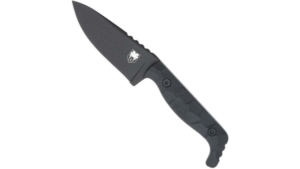 CobraTec Knives Kingpin Fixed Blade Knives, 4in, D2, Drop Point Blade, Black, CTKPBLK