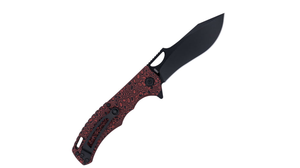 Cobratec Knives Cobratec Nighthawk Folder 3.62 Black D2 Blade/red G-10