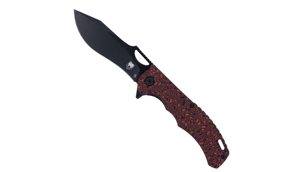 Cobratec Knives Cobratec Nighthawk Folder 3.62 Black D2 Blade/red G-10