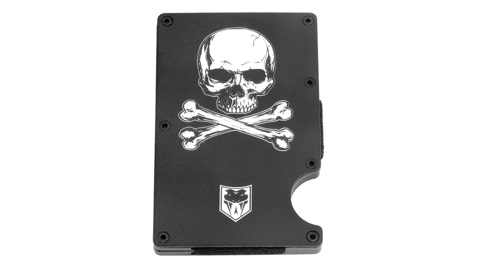 CobraTec Knives RFID Jolly Roger Aluminum Wallet, Black, RFIDJR