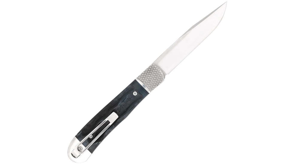 CobraTec Knives Trapper Hidden Release Folding Knive, 3.125in, Satin D2, Black Handle, CTTHRBLK
