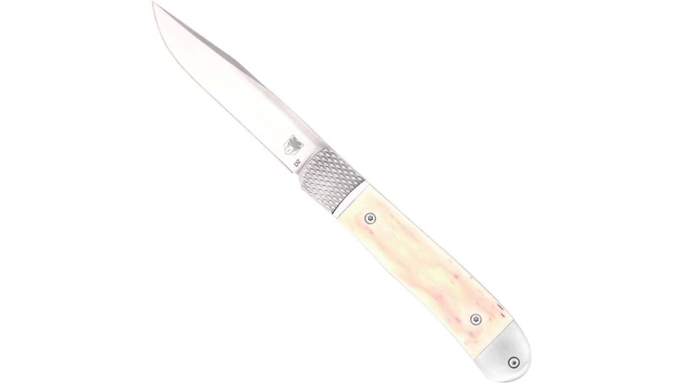 CobraTec Knives Trapper Hidden Release Folding Knive, 3.125in, Satin D2, White Handle, CTTHRWT