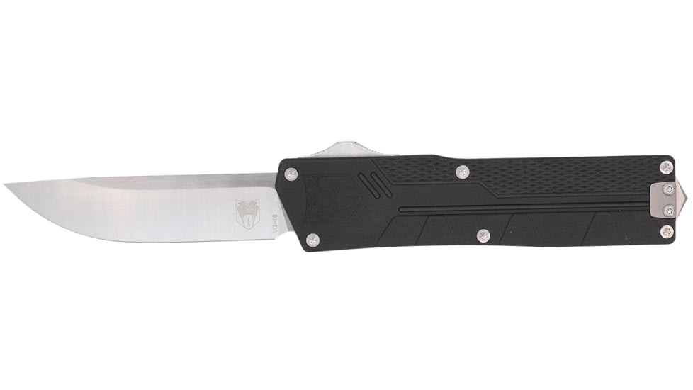CobraTec Knives Paragon OTF Knife, VG-10 Stainless Steel, Plain, Black Handle, CTPRNEDGBLK
