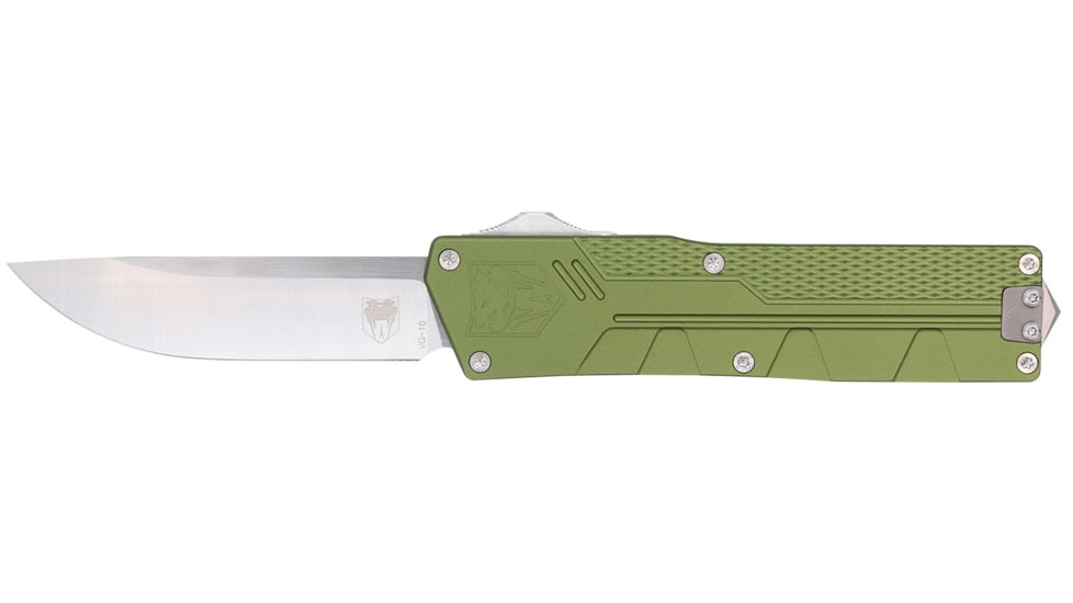 CobraTec Knives Paragon OTF Knife, VG-10 Stainless Steel, Plain, OD Green Handle, CTPRNEDGODG