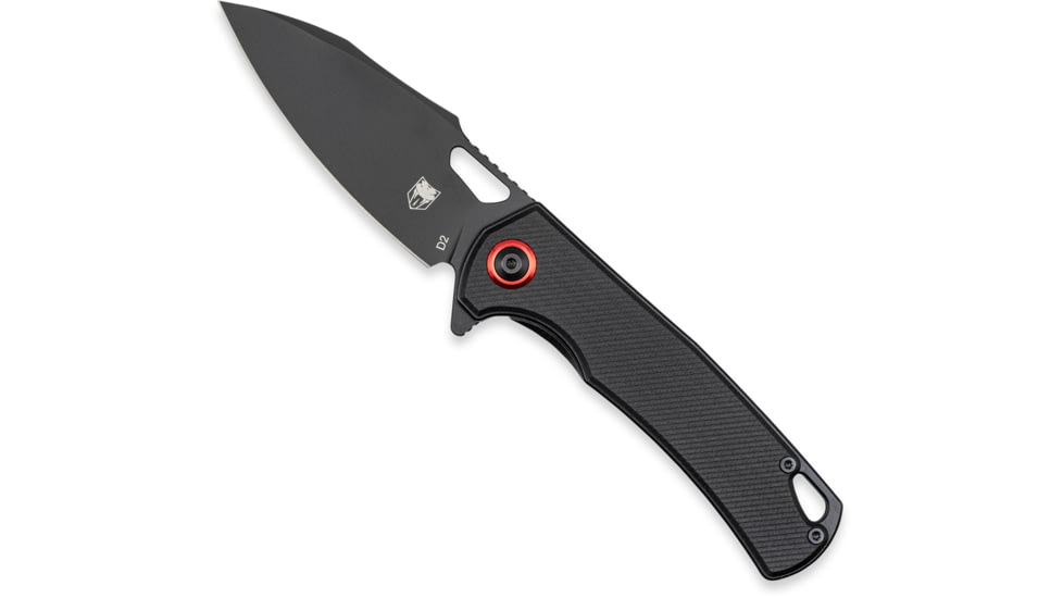 CobraTec Knives CTWOLVERINEBLK Gideon 3 Folding Plain Black Stonewashed D2 Steel Blade, 4.25 Black/Purple Aluminum Handle