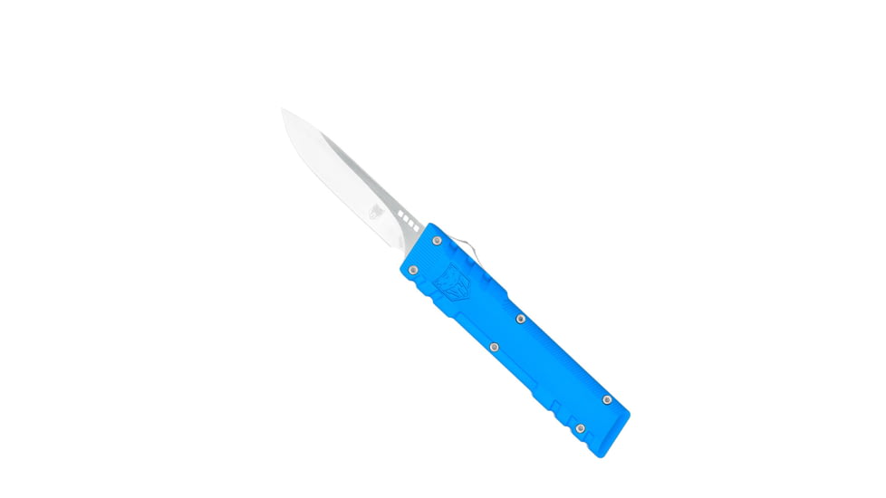 CobraTec Knives Gentlemen's Gen II OTF Knife, 2.8in, Drop Non-Serrated, Blue Handle, GENT2BLUCM154DNS