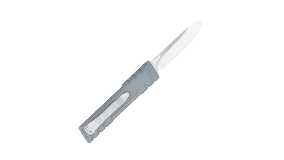 CobraTec Knives Gentlemen's Gen II OTF Knife, 2.8in, Drop Non-Serrated, Grey Handle, GENT2GRYCM154DNS