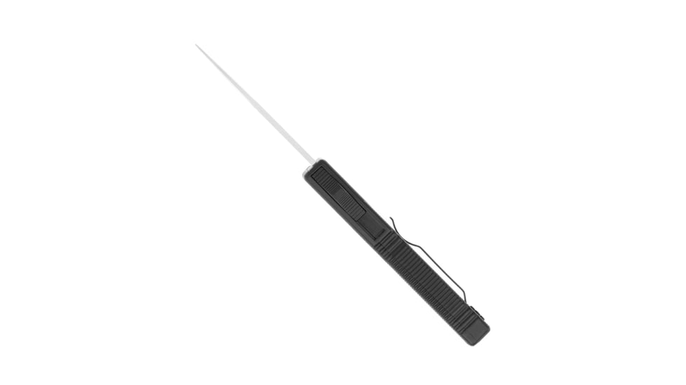 CobraTec Knives Lightweight OTF Automatic Folding Knives, 3.25in, D2 Steel, Drop Non-Serrated, Black Handle, BCTLWDNS