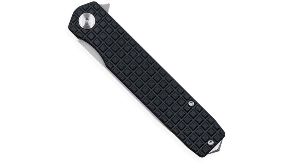 CobraTec Knives Medium Cayden Folding Knives, 3.25in, D2, Stonewashed Plain Drop Point Blade, Black G10 Handle, MCTCAYDENBLKDNS