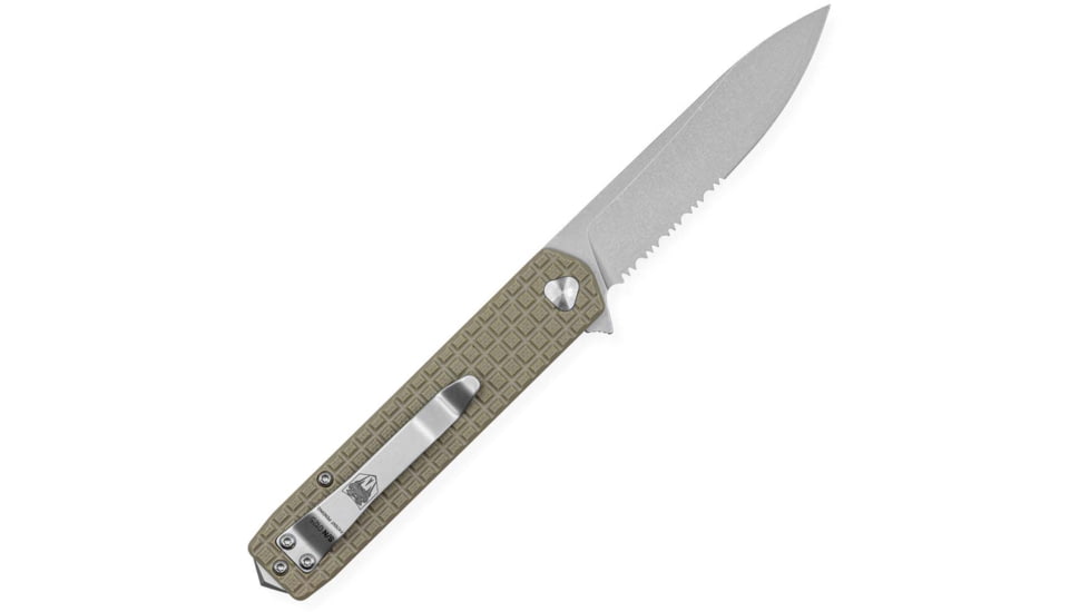 CobraTec Knives Medium Cayden Folding Knives, 3.25in, D2, Stonewashed Plain Drop Point Blade, Tan G10 Handle, MCTCAYDENTANDNS