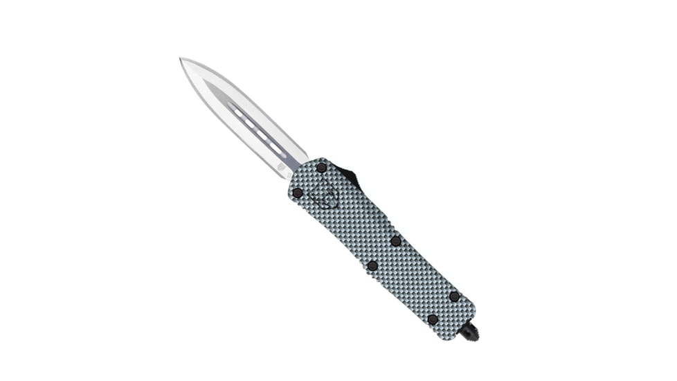 CobraTec Knives FS-3 Medium OTF Automatic Folding Knives, 3in, D2 Steel, Dagger Non-Serrated Blade, Carbon Fiber Handle, MCFFS-3DAGNS