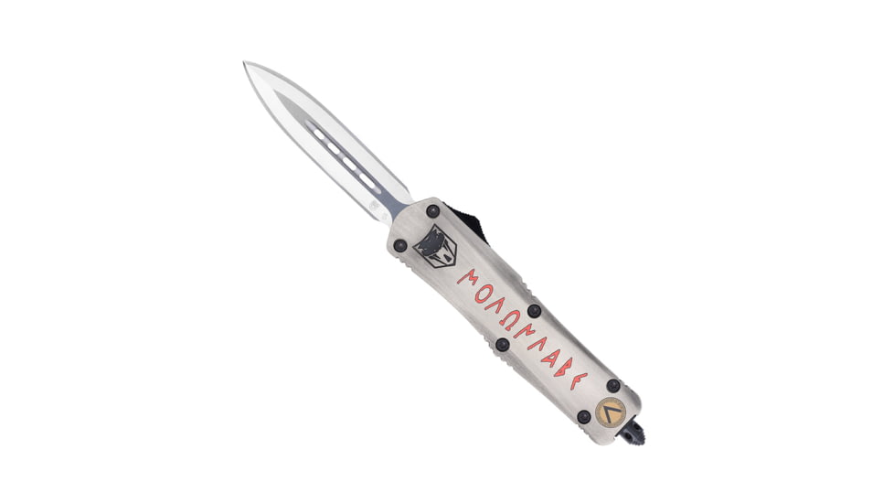 CobraTec Knives FS-3 Medium OTF Automatic Folding Knives, 3in, D2 Steel, Dagger Non-Serrated Blade, Cerakote/Molon Labe Handle, MMLFS-3DAGNS