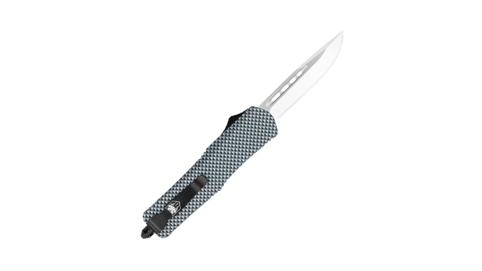 CobraTec Knives FS-3 Medium OTF Automatic Folding Knives, 3in, D2 Steel, Drop Non-Serrated Blade, Carbon Fiber Handle, MCFFS-3DNS