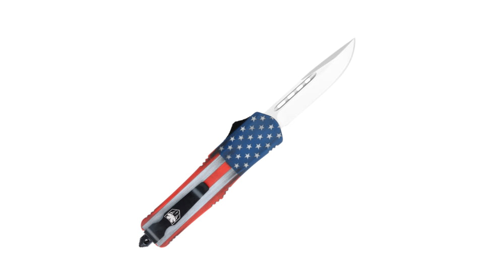 CobraTec Knives FS-3 Medium OTF Automatic Folding Knives, 3in, D2 Steel, Drop Non-Serrated Blade, Ems Handle, MEMSFS-3DNS
