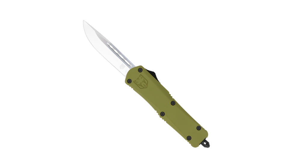 CobraTec Knives FS-3 Medium OTF Automatic Folding Knives, 3in, D2 Steel, Drop Non-Serrated Blade, Od Green Handle, MODFS-3DNS