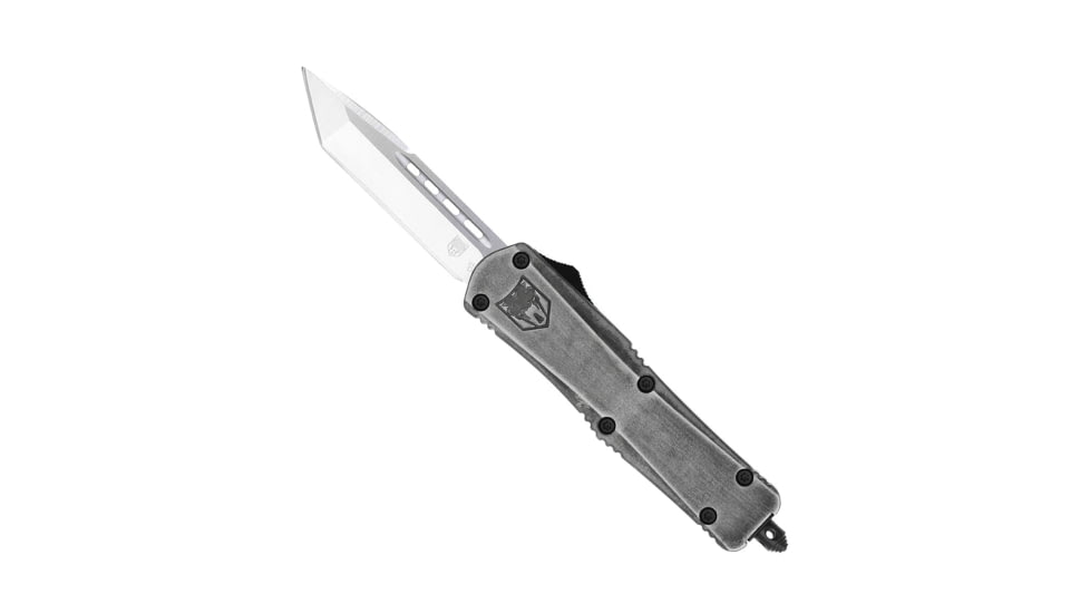 CobraTec Knives FS-3 Medium OTF Automatic Folding Knives, 3in, D2 Steel, Tanto Non-Serrated Blade, Stonewash Handle, MSWFS-3TNS