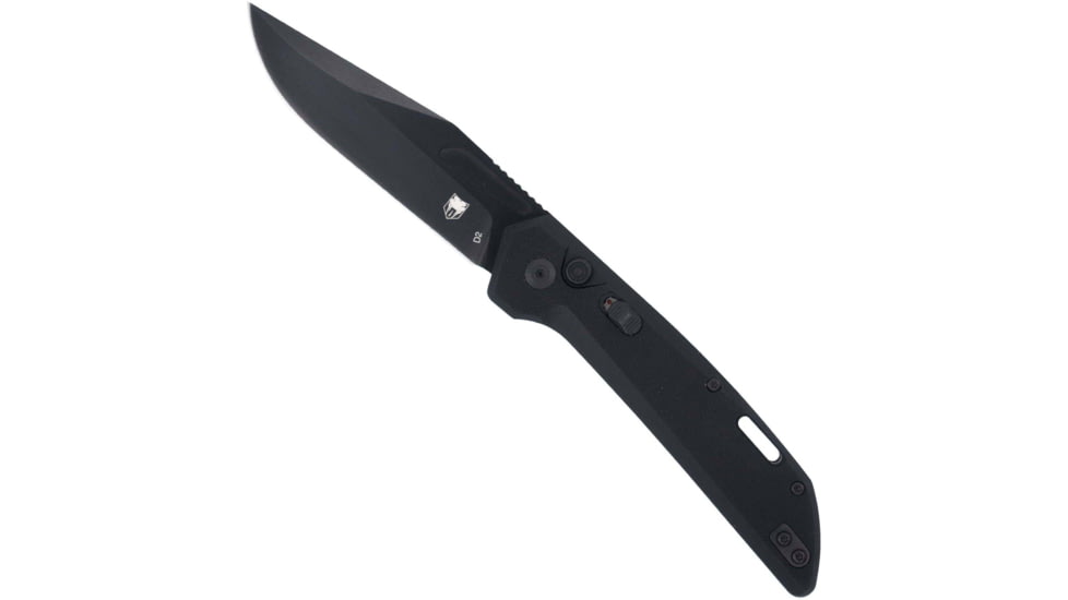 CobraTec Knives Naja 3.50 Folding Plain Black Powder Coated D2 Steel Blade, 4.75 Black G10 Scales Handle, CTNAJBLK