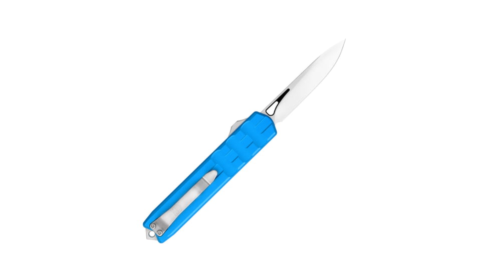 CobraTec Knives Small Enforcer OTF Knife, 2.25in, M390 Drop Non-Serrated, Blue, SCTEBLUM390DNS