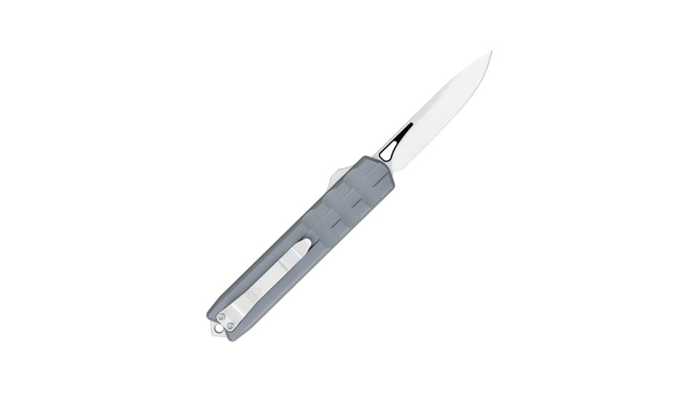 CobraTec Knives Small Enforcer OTF Knife, 2.25in, M390 Drop Non-Serrated, Grey, SCTEGRYM390DNS