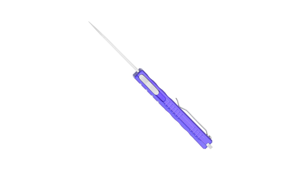 CobraTec Knives Small Enforcer OTF Knife, 2.25in, M390 Drop Non-Serrated, Purple, SCTEPURM390DNS