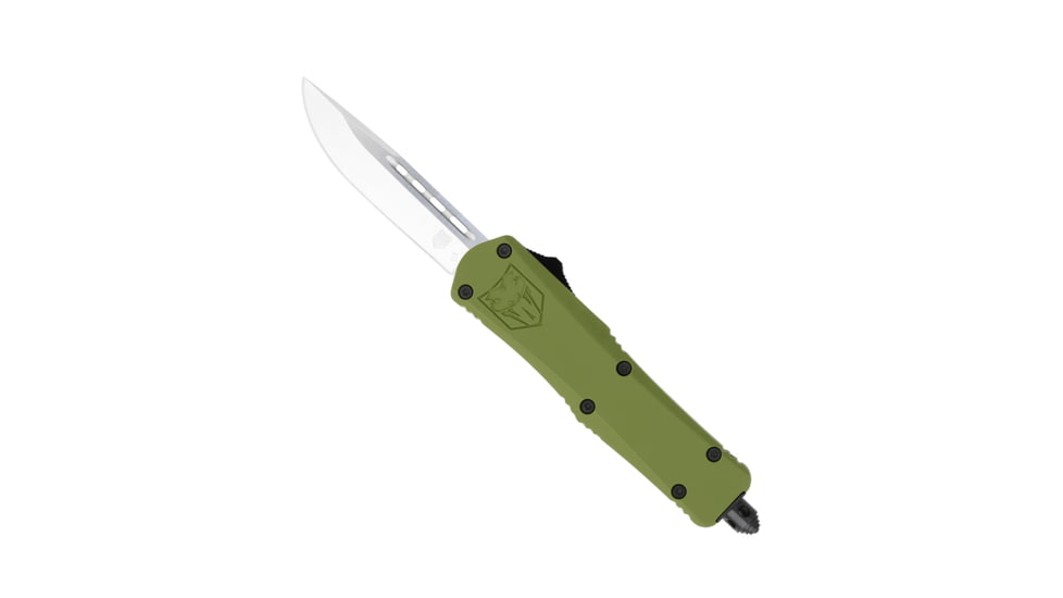 CobraTec Knives FS-3 Small OTF Automatic Folding Knife, 2.75in, D2 Steel, Drop Non-Serrated Blade, Od Green Handle, SODFS-3DNS