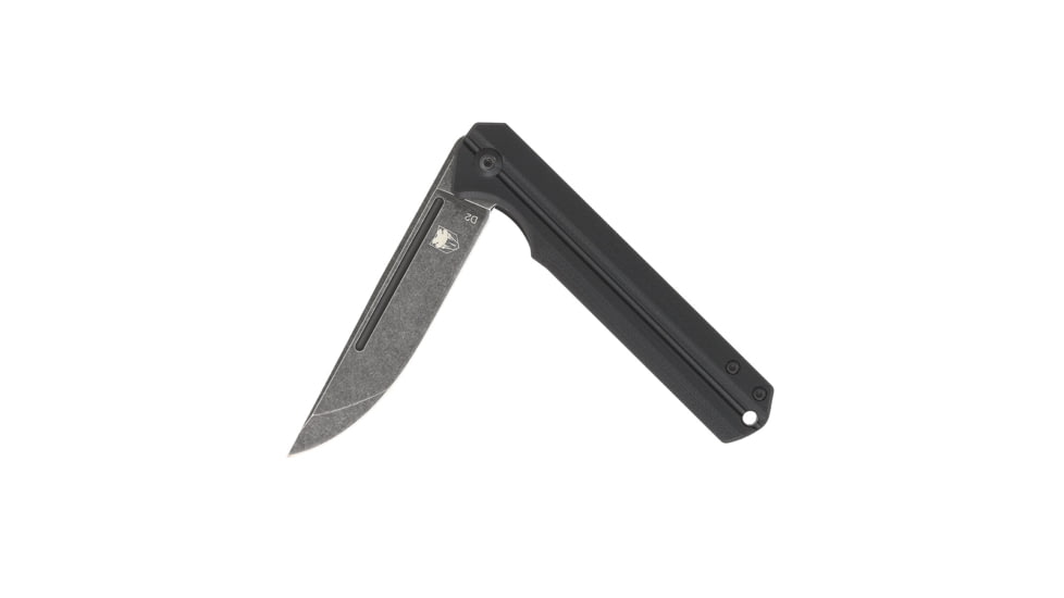 CobraTec Knives Streamline Folding Knive, 3.5in, D2 Stonewash, G-10, Black, CTBLKG10SL
